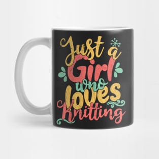 Just A Girl Who Loves Knitting Gift print Mug